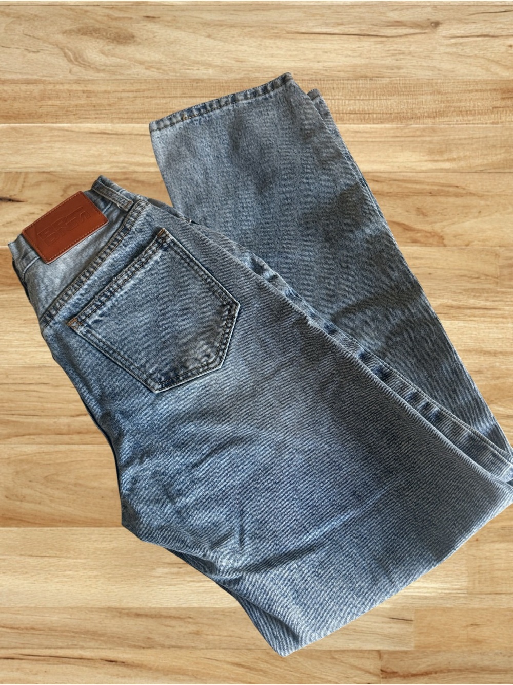 Princess Polly DNM Straight Leg Jeans in Light Blue Wash SZ 0